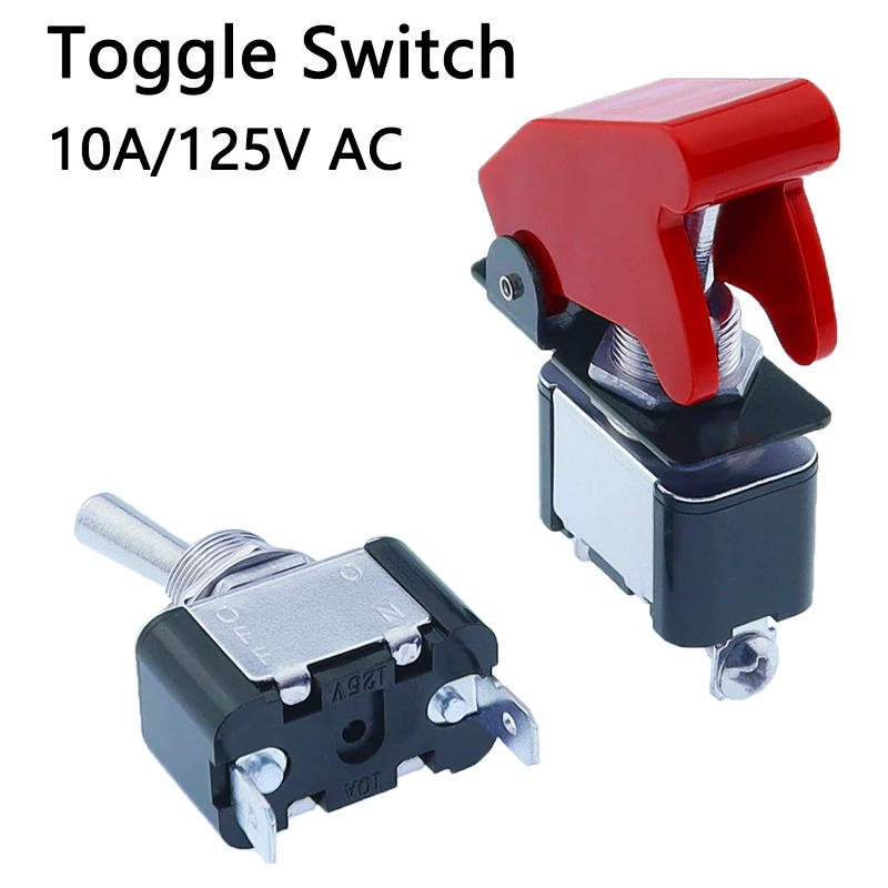 Description Picture 6 of itemNew Style KN3A-101 Toggle Switch Rocker Arm 2Pin 2Gear ON-OFF10A 125V/250V AC Cap Matching 12V, 24V, 48V, 110V, 220V Universal