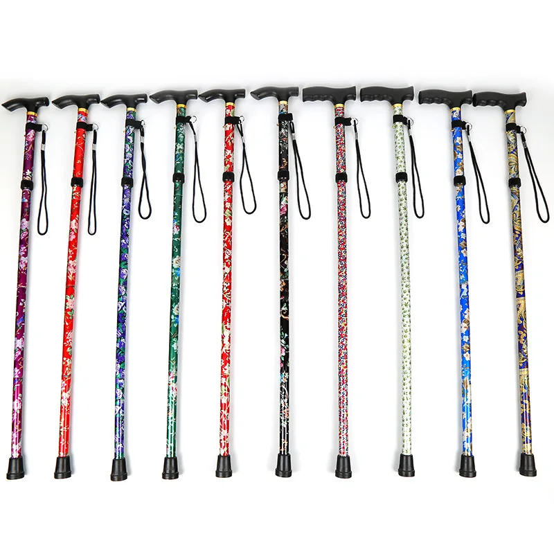 Description Picture 2 of itemOutdoor Walking Cane Stick Men Canes Folding Adjustable Collapsible Seniors Stick Alloy Aluminum Poles Elderly Standing Trekking