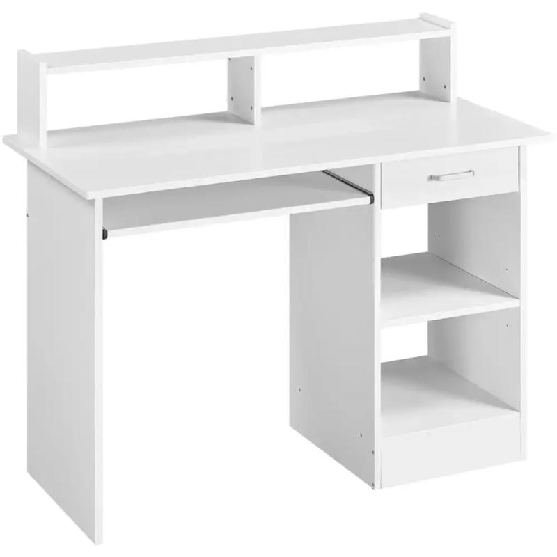 Description Picture 4 of itemWooden Home Office Computer Desk with Drawers and Keyboard Tray, White