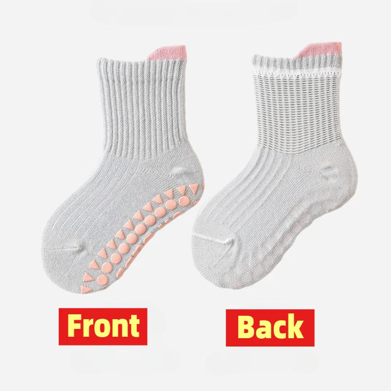 Description Picture 5 of item3Pairs/Lot Cotton Baby Anti-slip Socks For Boys Girls Low Cut Floor Kids Toddler Sock With Rubber Grips Socken For 0-6Years Kids