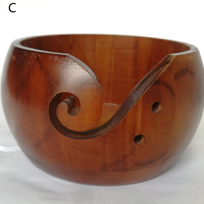 Description Picture 5 of itemWooden Yarn Bowl Crochet Organizer Storage Holder Non Slip Eco-friendly New Handmade DIY For Knitting Crochet Skeins