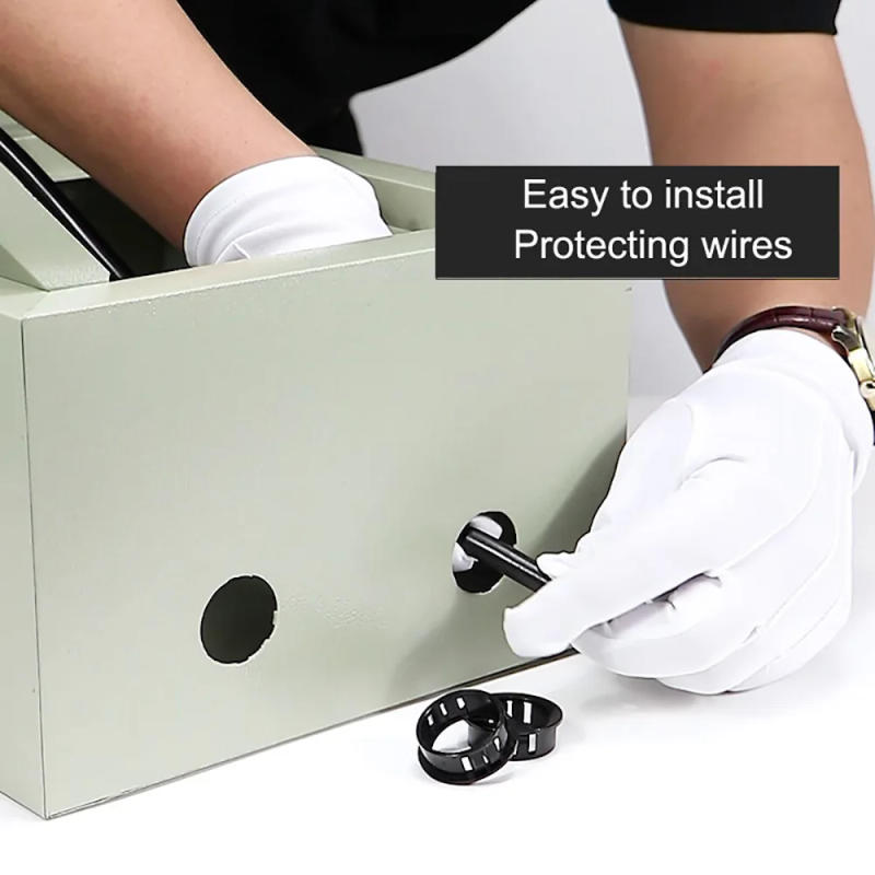 Description Picture 4 of item10/20pcs Black Nylon Snap-On Electrical Wire Hole Gasket 7.8-59mm Computer Desk Cable Grommets Buckle-Type Protective Coil Ring