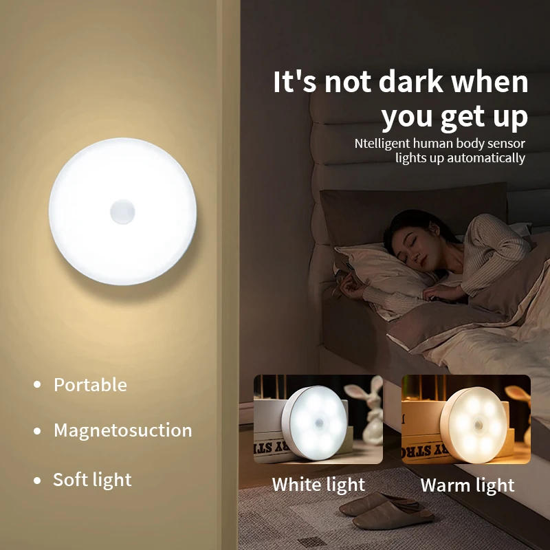 Description Picture 5 of item3pcs USB Rechargeable Motion Sensor LED Night Light Wall Decoration Bedroom Night Lamp Kitchen Cabinet Lights Child Nightlight