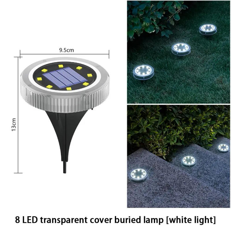 Description Picture 6 of item4pcs Light Sensor Solar Lamp Underground Light 8 LED Buried Lamp Outdoor Waterproof Garden Lamps For Lawn Pathway Yard Stair