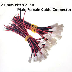 10 pairs 10CM JST PH 2.0 2.0mm Pitch 2 Pin Male Female Cable Connector Micro JST PH 2P Plug Jack Socket Terminals Wire 26AWG