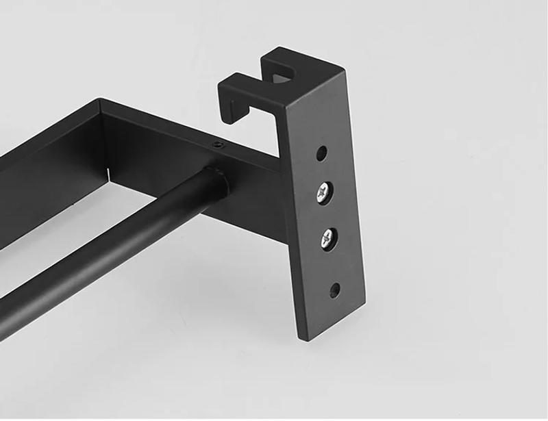 Description Picture 4 of itemWall Mount Towel Rack Bathroom Accessories Shower Room Holder Towel Hanger Double Towel Bar Hook Bathroom Shelf Space Aluminum