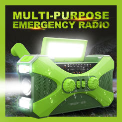 Emergency Flashlight Torch 5000/10000mAh Solar USB Charging Power Bank Multifunctional FM AM WB NOAA Hand-cranked Weather Radio