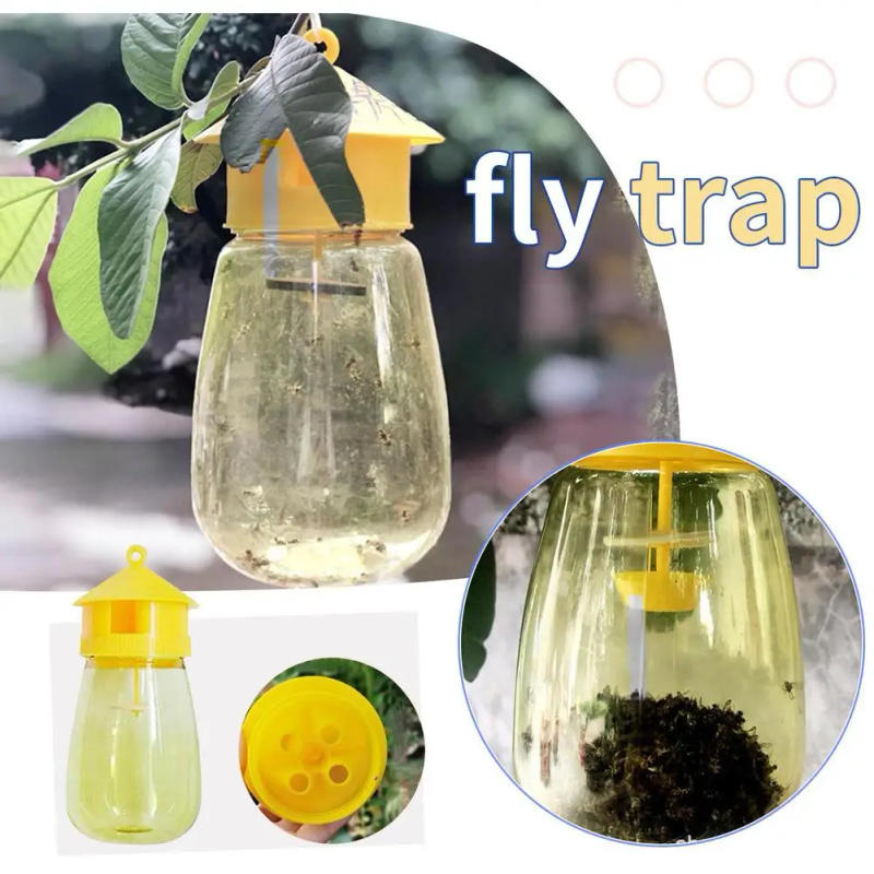 Description Picture 6 of itemFruit Fly Trap Insecticide Yellow Plastic Fruit Fly Trap Fly Killer Orchard Insect Trap Insect Killer Tool