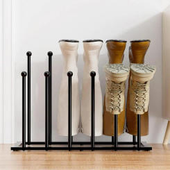 Vertical Metal Boot Rack Standing Shoes Drying Stand For Wader Tall Boots Cowboy Boots Shoes Organizer For Closet Entryway Patio