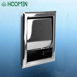 Concealable Stainless Steel Wall Mounted Roll Paper Box Polished Chrome Toilet Paper Holder