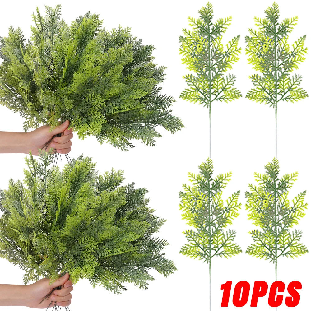 Description Picture 3 of item10/1Pcs Artificial Pine Branches Christmas Fake Green Plants Pine Leaves DIY Garland Xmas Tree Ornaments New Year Party Decors