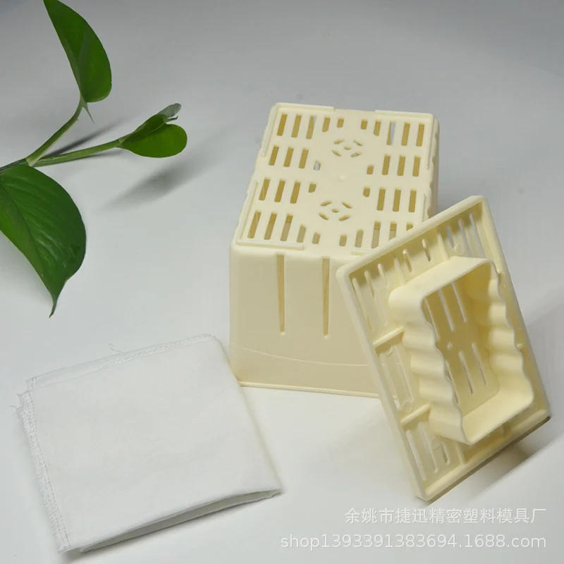 Description Picture 4 of item1 Pcs/Set Plastic Tofu Maker Press Mold Kit + Cheese Cloth Soy DIY Pressing Mould Kitchen Tools Food Grade PP