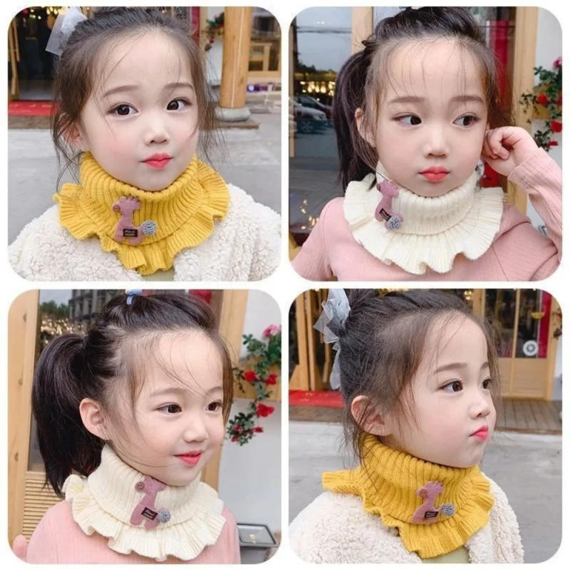 Description Picture 6 of itemNew Knit Scarfs Knitted Scarf Wool Multiple olors Winter Warmer Collar Outdoor Scarves Knitted Baby Scarf Kids