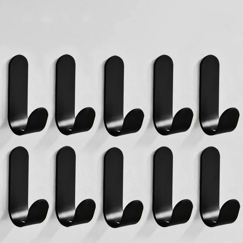 Description Picture 4 of itemPunch-Free Hook Behind The Door Wall-Mounted Aluminum Clothes Coat Hook Bathroom Kitchen Metal Single Hook Strong Adhesive Hook