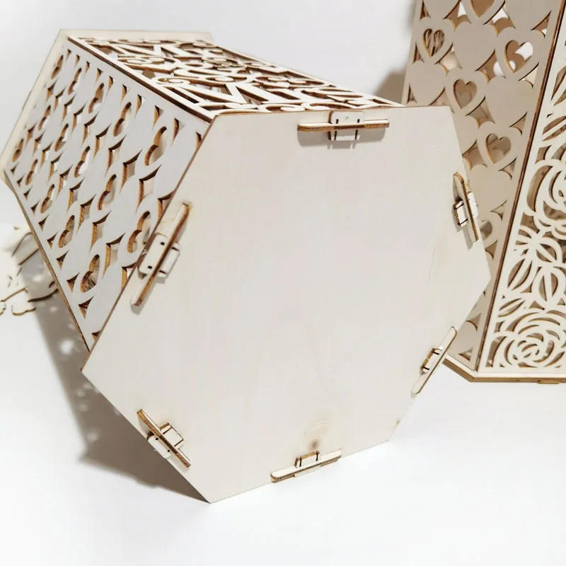 Description Picture 5 of itemWedding Card Box Mr and Mrs Wedding Supplies DIY Couple Mesh Business Card Wooden Box Birthday Decoration Wedding Decor