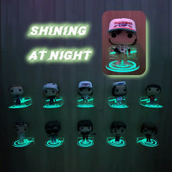 10 Packs of Clear Acrylic Floating Shelves for Funko Pop Figures, Wall-Mounted Mini Hanging Display Stands That Glow at Night