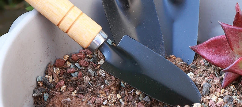 Description Picture 3 of item1Pc Stainless Steel Gardening Shovel Flower Planting Shovel Garden Wooden Handle Home garden tools Small Home Shovel Spade
