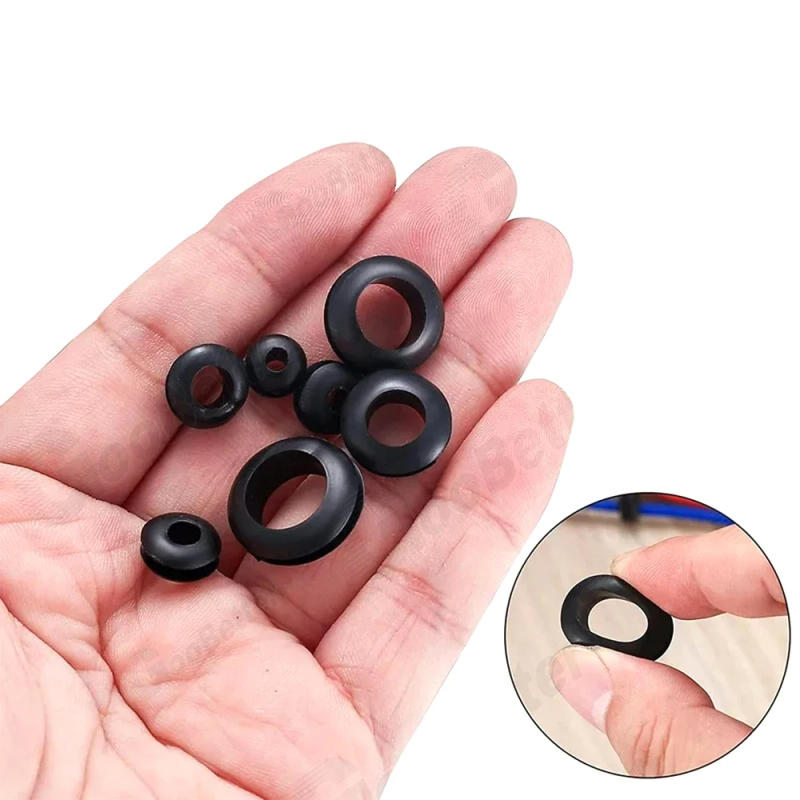 Description Picture 2 of item260Pcs Black Rubber Seal Ring Oil Sealing Grommet Wire O Ring Set ID 3 4 5 6 8 10 12mm Gasket Protects Cable Washer Hardware Kit