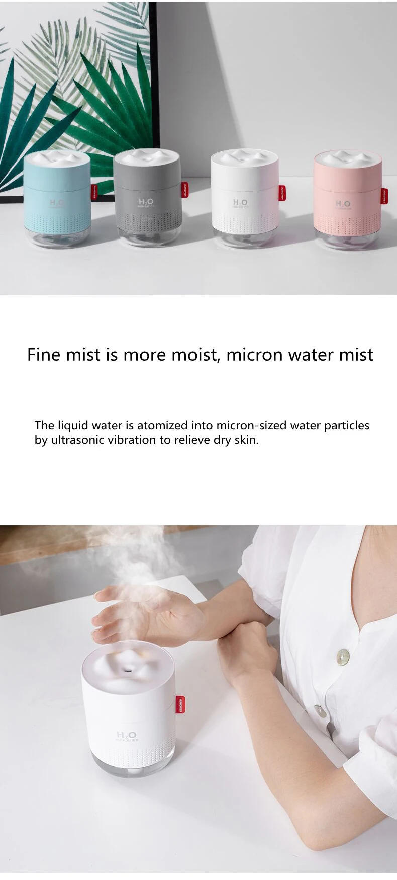 Description Picture 6 of item500ML Portable Mini Humidifier White Snow Mountain Air Humidifier Ultrasonic USB Diffuser Aromatherapy Humidificador for Home