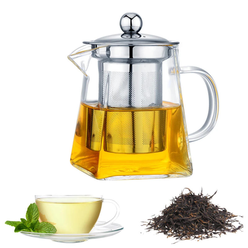 Description Picture 4 of itemGlass Teapot 550/750/950ML Tea Infuser Heat Resistant Clear Kettle Household Teaware With Stainless Steel Infuser