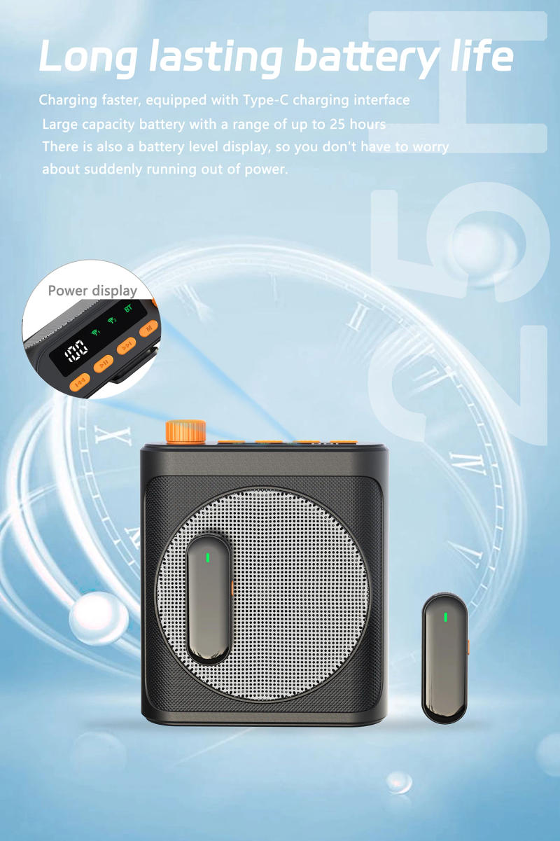 Description Picture 5 of itemM29 Mini Wireless Megaphone Speaker With Lavalier microphone Portable Voice Amplifier for Teachers Elderly Tour Guides Coaches