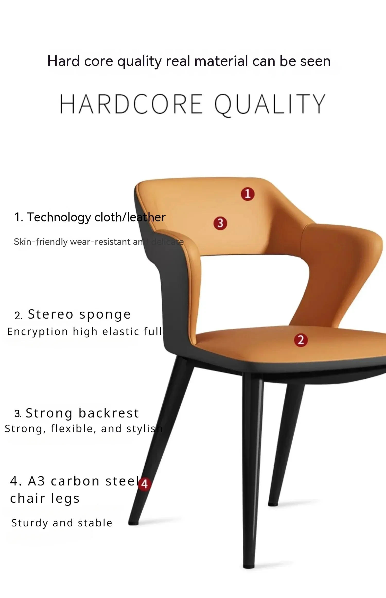 Description Picture 3 of itemErgonomic Modern Dining Chairs Nordic Mobile Design Accent Dining Chairs Bedroom Relax Muebles Para Hogar Bedroom Furniture