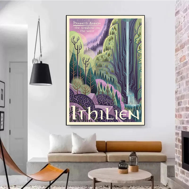 Description Picture 6 of itemRing Art Poster Retro Travel Abstract Canvas Painting Vintage Film Mordor Castle Lord Magic Wall Art Picture Kid Room Home Decor