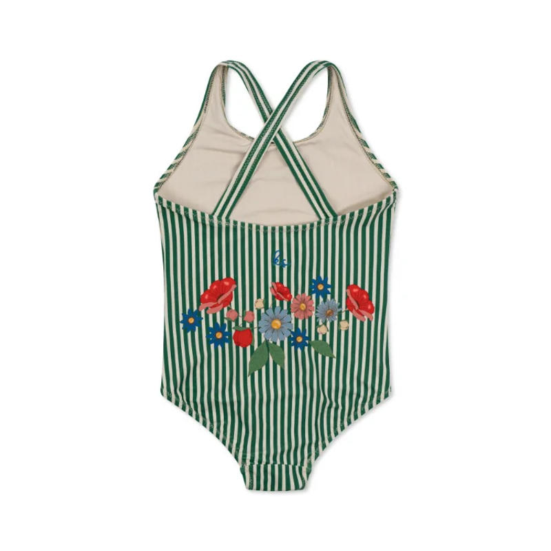 Description Picture 6 of itemBaby Girls Swimwears Summer Sleeveless Swimsuit Kids One-piece Pajama Set Toddler Girls Sunscreen Green Bodysuits Bikini Suits