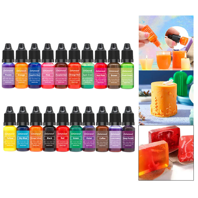 Description Picture 4 of item20Pcs Candle Color Dye Candle Making Dye Candles Pigment Dye Colors DIY Handmade Soap Candles Making 10ml Liquid Bath Colorant