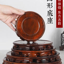 6-30cm Diameter Real Solid Wood Carving Vase Base Stone Buddha Incense Flowerpot Wood Carving Teapot Base