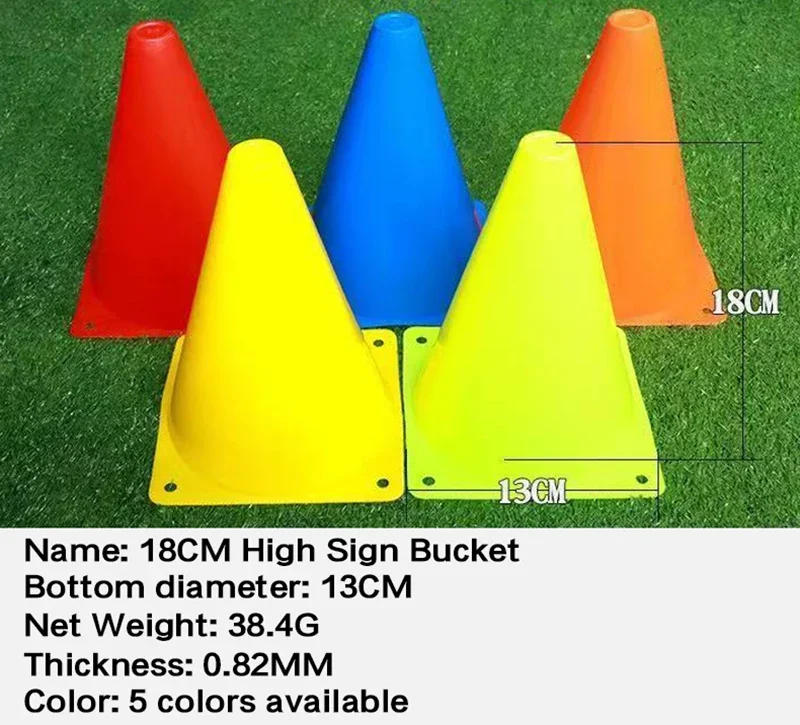 Description Picture 4 of item18CM Football Training Sign Bucket Pressure Resistant Cones Marker Discs Outdoor Basketball Training Sports Accessories 5 Colors