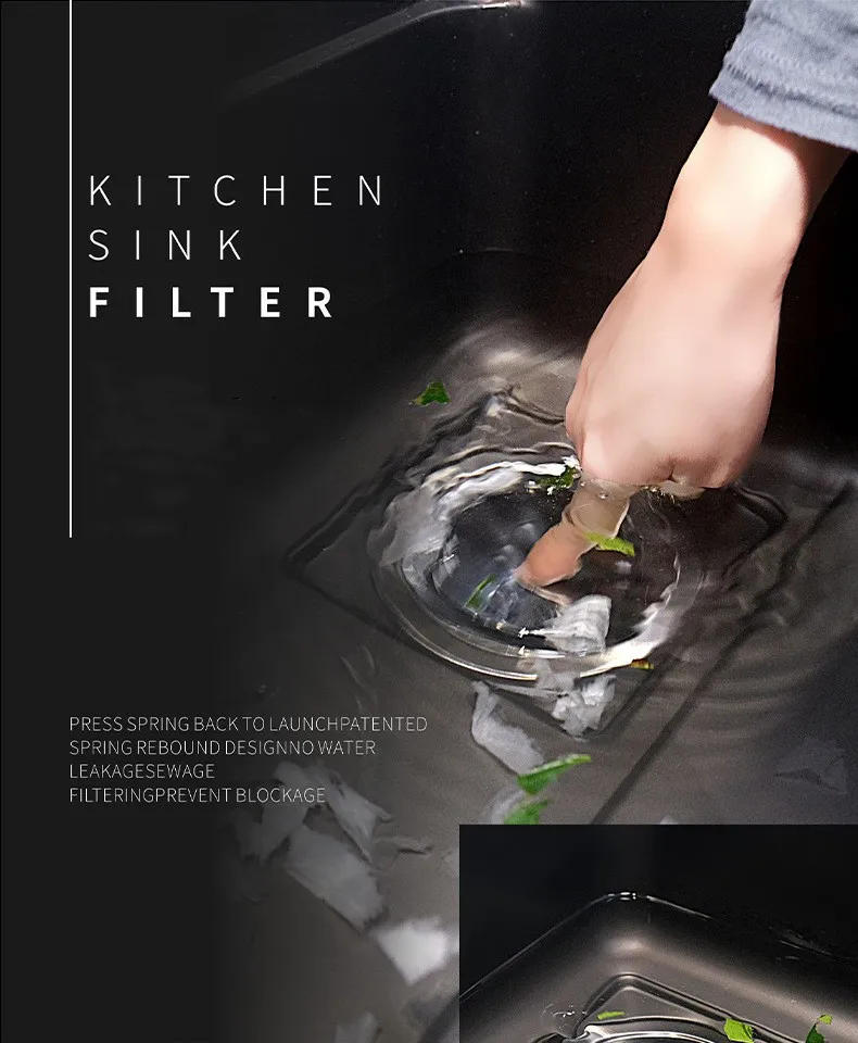 Description Picture 4 of itemPop-Up Bounce Core Sink Strainer Sink Universal Drain Cover Basin drain Hair catcher Filter Kitchen Bathroom Drain Fittings