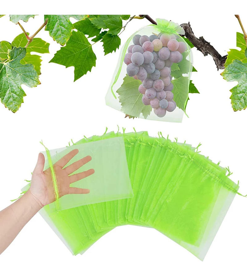 Description Picture 3 of item20-100pcs Strawberry Grapes Fruit Grow Bags Netting Mesh Vegetable Plant Protection Bags For Pest Control Anti-Bird Garden Tools