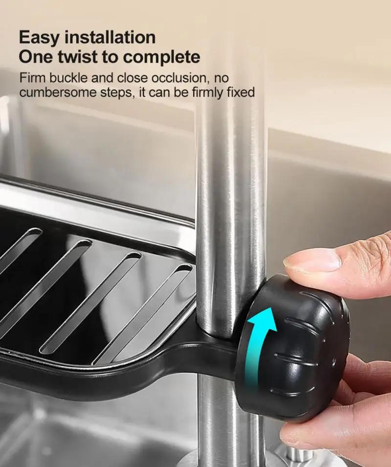 Description Picture 3 of itemStainless Steel Artifact Storage Sink Rag Drain Basket Faucet Rack Shelf In Bathroom Shelves For Bathroom Kitchen Accessories