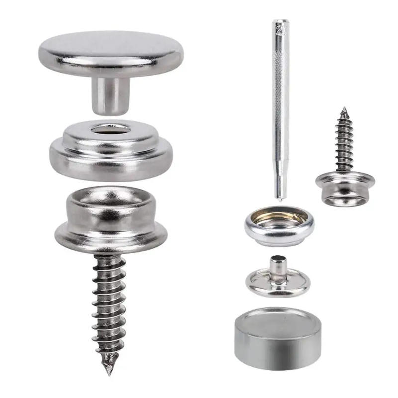 Description Picture 6 of item270/150 Pieces Stainless Steel Marine Grade Canvas and Upholstery Boat Cover Snap Button Fastener Kit 15mm Screw Snaps with tool