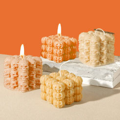 Rubik's Cube Skull Pumpkin Candle Silicone Mold DIY Handmade Aromatherapy Gypsum Soap Making Mold Halloween Candle Mould