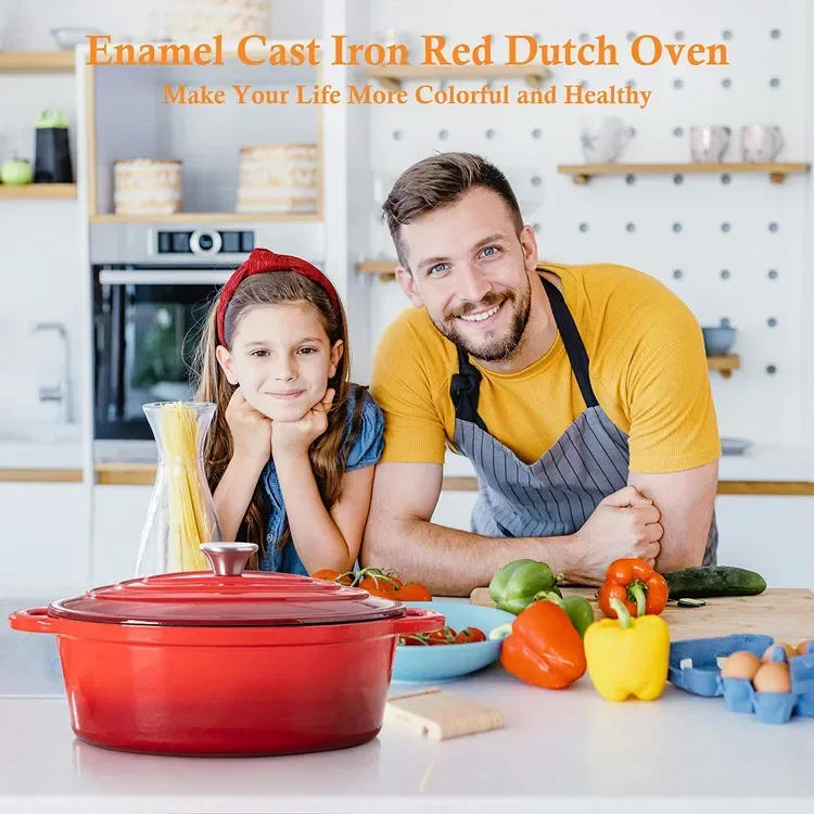 Description Picture 6 of itemEnameled Cast Aluminum Dutch Oven With Lid 4.7L Nonstick Pan for Bread Baking Casserole Dish Enamel Coating For All Heat Source