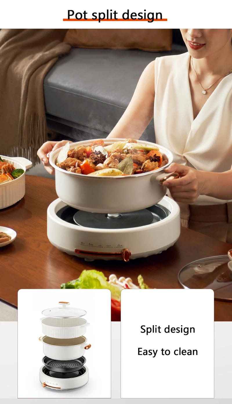 Description Picture 5 of itemDMWD Electric Multicooker 4 Gears 5L Cooking Machine Hot Pot Food Steamer Mini Skillet Non-stick Frying Pan Breakfast Maker