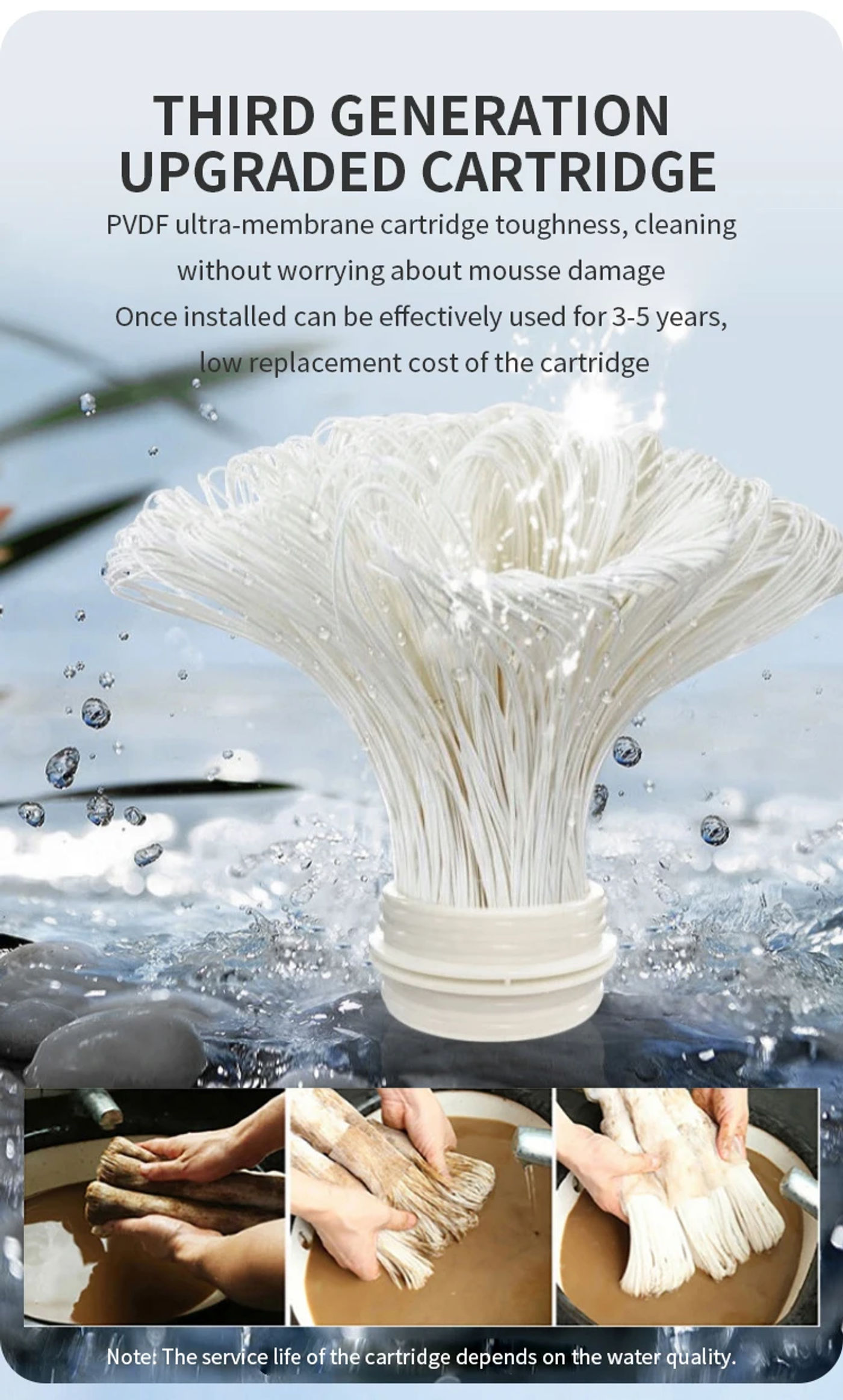 Description Picture 6 of itemDIVEDEER Commercial Water Filter System 304 Stainless Steel PVDF Ultrafiltration Purifier Home Kitchen Drink Straight UF Filters