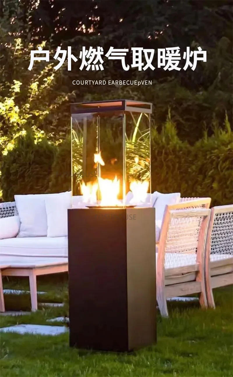 Description Picture 4 of itemModern Glass Heaters  Garden Supplie Outdoor Heating Stoves  Luxury Commercial Indoor Dining Room Real Fire Fireplace h