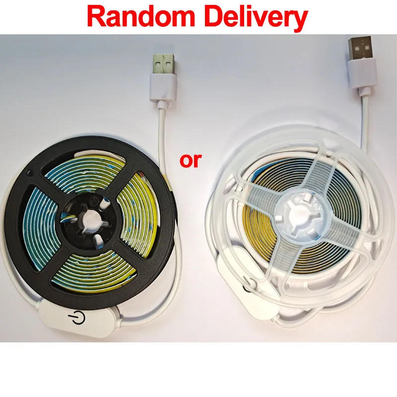 Description Picture 2 of item5V COB Light Strip USB Touch Sensor Dimmer Diode Tape Ribbon Linear Lighting For Room Bedroom Wardrobe Background Wall Decor