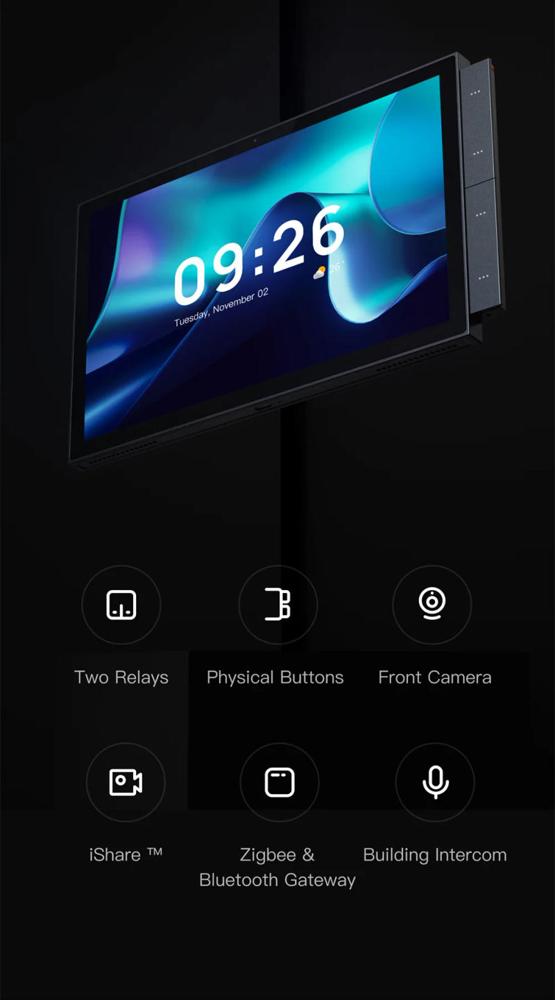 Description Picture 2 of itemJianshu Tuya Smart Home Control Panel 10" Wall Screen Display Zigbee Gateway Built-in Alexa original Voice Command Portuguese