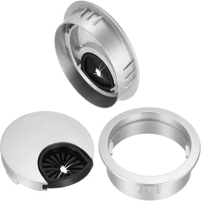 Description Picture 4 of item4 Sizes 50/53/60/80mm Zinc Alloy Desk Wire Hole Cover Computer Tidy Grommet Table Cable Outlet Port Surface Line Box Hardware