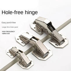 New Stainless Steel Cabinet Door Hinges No Punching Hydraulic Door Hydraulic Hinges Hardware Folding Damper Buffer Furniture