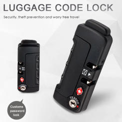 TSA708 Customs Password Lock Multi-purpose 3-digit Combination Lock  For Travel Luggage Suitcase Anti-Theft Code Padlock