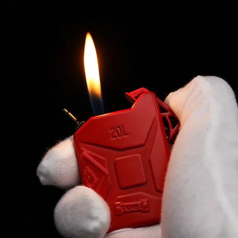 Description Picture 4 of itemNew Keychain Inflatable Lighter Mini Oil Barrel Open Flame Butane Lighter Personalized Cigarette Accessories Men's Small Gift