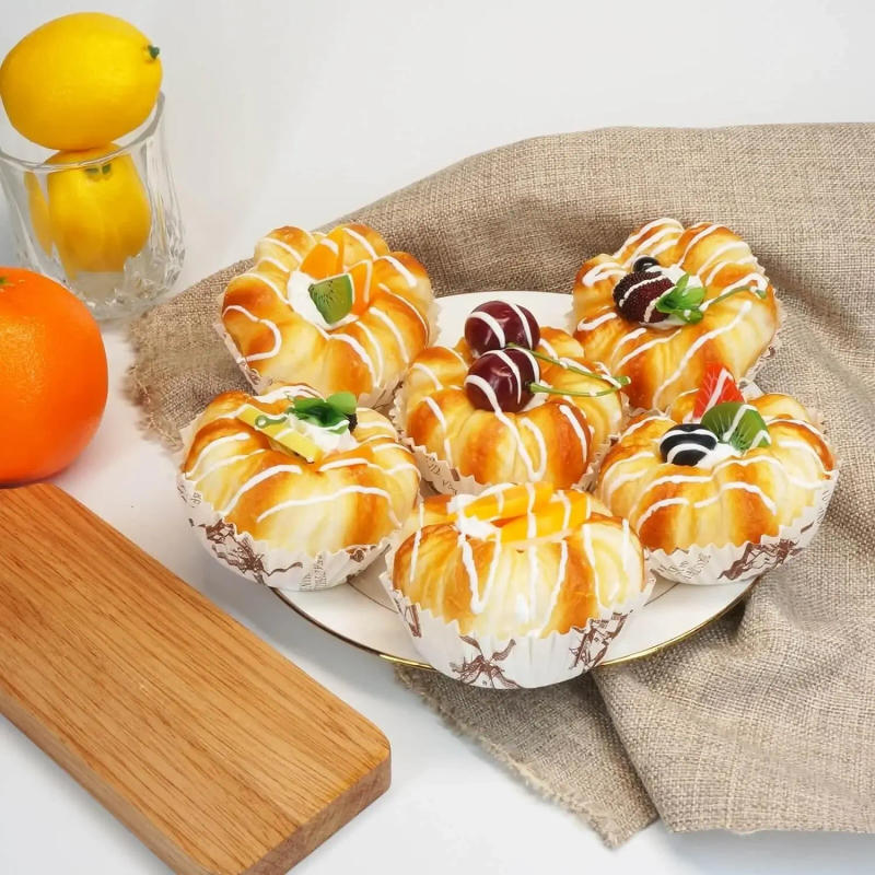 Description Picture 6 of itemArtificial Cake Decor and Faux Desserts Replica, Fake Fruit, Bread, Food, Kitchen and Bakery, Shop Props, 6 Pack