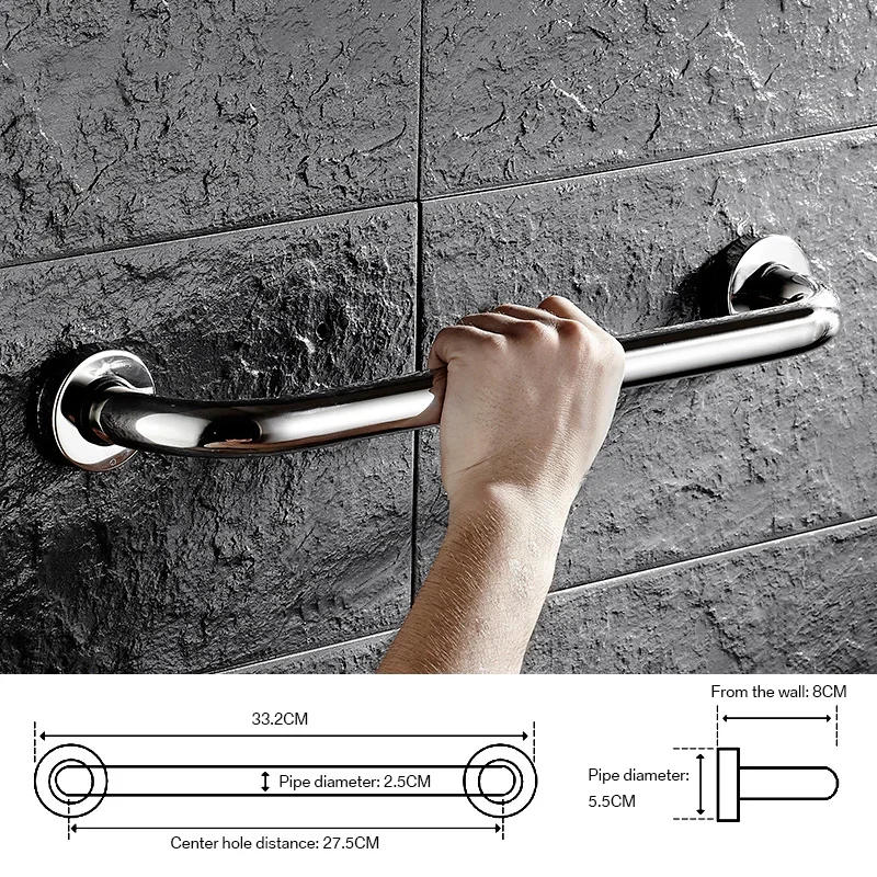 Description Picture 3 of item1/2pcs 30/40/50cm Handrail  High Quality Stainless Steel Bathroom Tub Toilet Grab Bar Shower Safety Support Handle Towel Rack