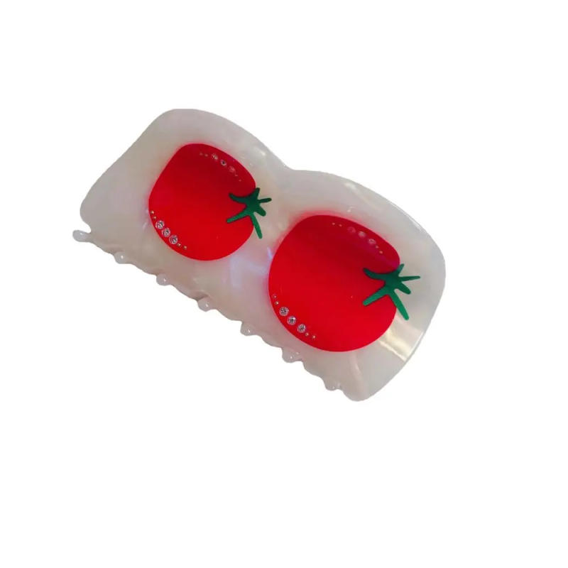 Description Picture 3 of itemFashion Design Acetic Acid Cherry Watermelon Strawberry Barrettes Fruit Hair Claw Women Hair Accessories Korean Style Hair Clip