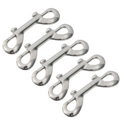5PCS Scuba Diving Double End Bolt Snap Hook Clips 316 Stainless Steel Eye Bolt Snap Hook B-Shape Spring Hook Boat Hardware